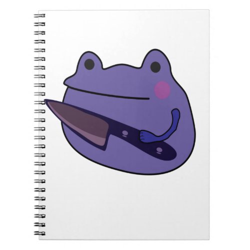 Funny Kawaii Frog With Knife Frog Lovers Gift Notebook