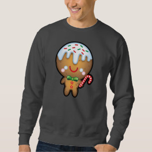 Funny Kawaii Gingerbread Man Christmas Mens Jumper Sweatshirt