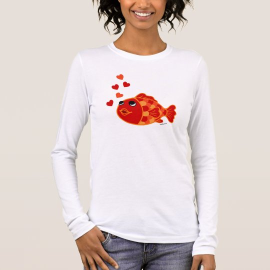 Funny Kawaii Goldfish Cartoon Long Sleeve T-Shirt