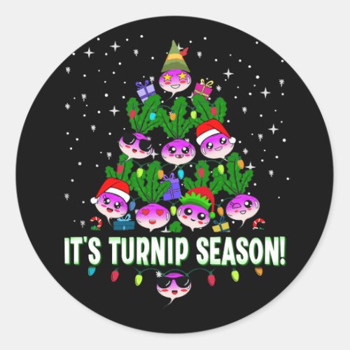 Funny Kawaii Its Turnip Season Christmas Xmas Tree Classic Round Sticker