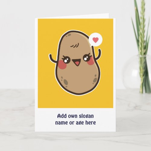 Funny Kawaii Potato Cute Girls Teen Graphics Gifts Card