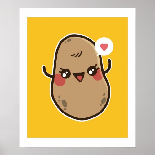 Funny Kawaii Potato Cute Girls Teen Graphics Gifts Poster