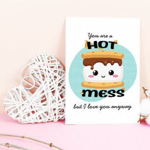 Funny Kawaii S'mores Hot Mess Card