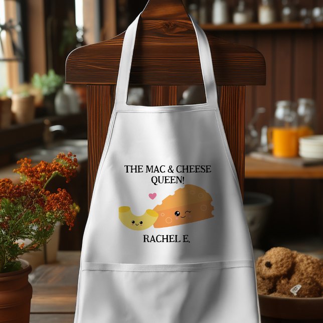 Funny Kawaii Style Mac and Cheese Master Adult Apron (Do you know someone that makes the best Mac & Cheese? This is the ideal gift for them. )