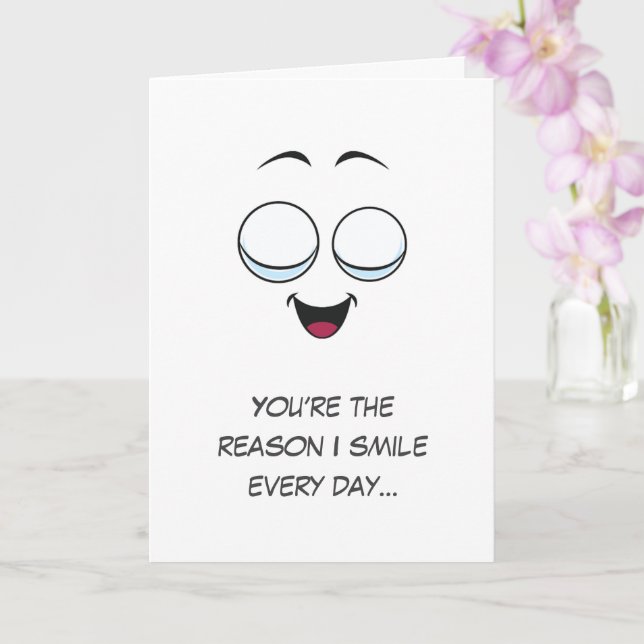 Funny Kawaii Valentine Card – For Him (Orchid)