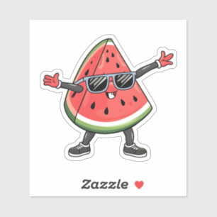 Funny Kawaii Watermelon Smiling with Sunglasses Sticker