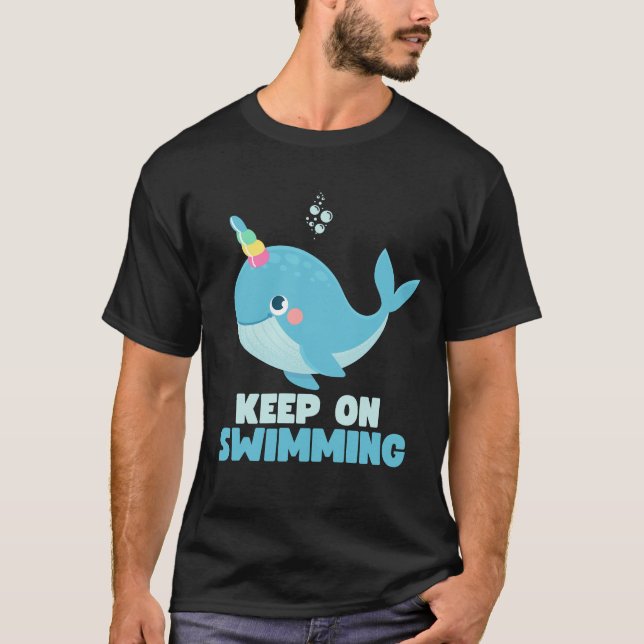 Funny Kawaii Whale T-Shirt (Front)