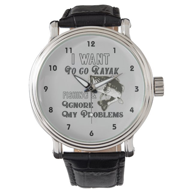 Funny Kayak Fishing Bass Watch (Front)