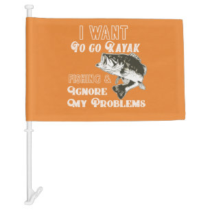 Funny Kayak Fishing Safety Kayak Car Flag