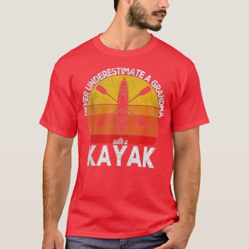 Funny Kayak Grandma Kayaking Paddling Vintage  T_Shirt