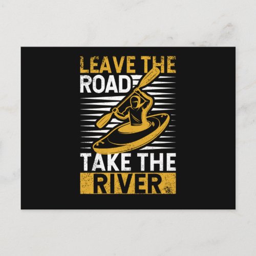 Funny kayak kayaker leave the road postcard