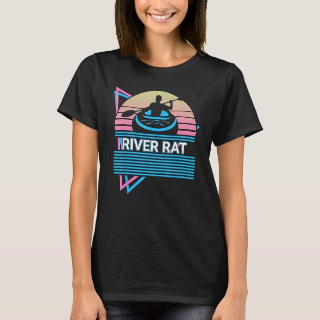 Funny Kayak Kayaking Retro River Rat T-Shirt (Front)