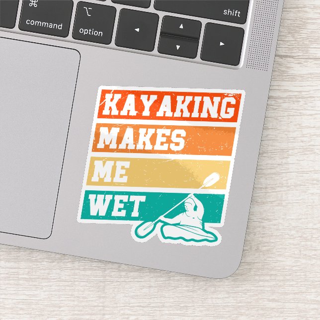 Funny Kayak Lover Kayaking Retro River Kayaker  Sticker (Detail)