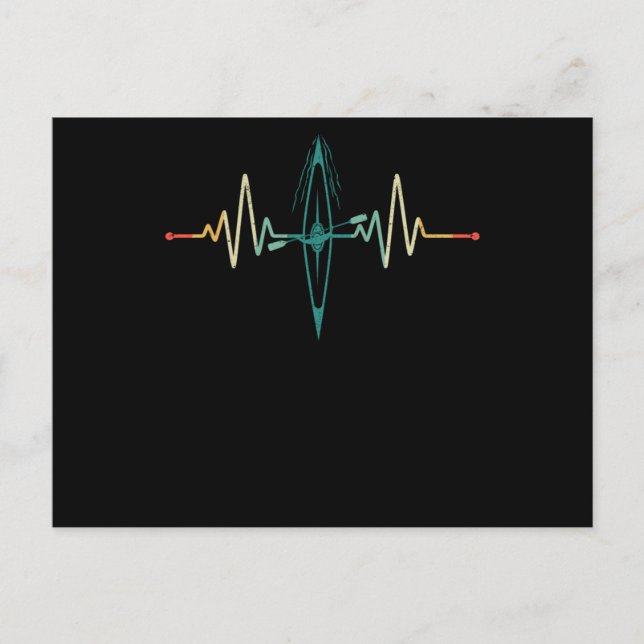 Funny kayak lover vintage canoe boating postcard (Front)