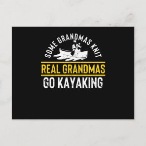 Funny kayaker Some grannies knitting Real Postcard
