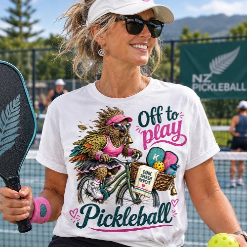 Funny Kea Bird Off To Play Pickleball Tri-Blend Shirt
