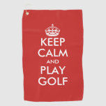 Funny keep and calm and play golf towel gift