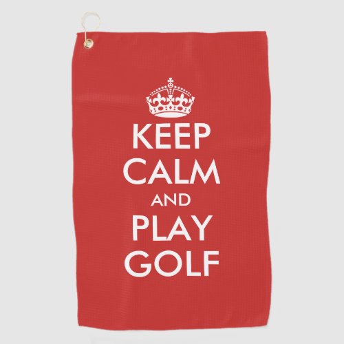 Funny keep and calm and play golf towel gift