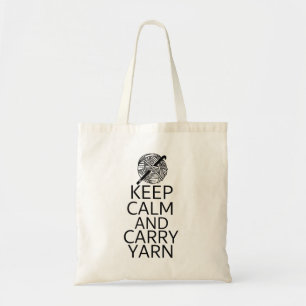 Funny Keep Calm and Carry Yarn Crochet Tote Bag