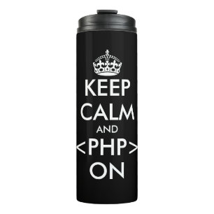 Funny keep calm and code on thermal travel tumbler