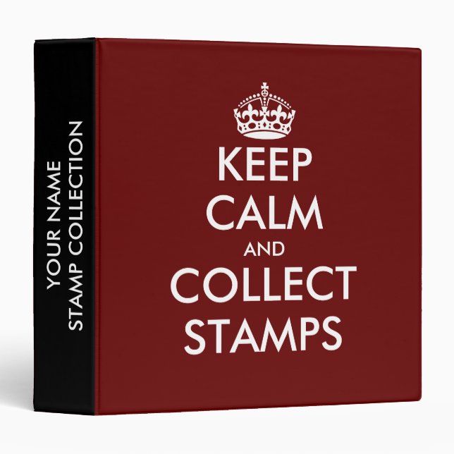 Funny keep calm and collect stamps ring binder (Front/Spine)