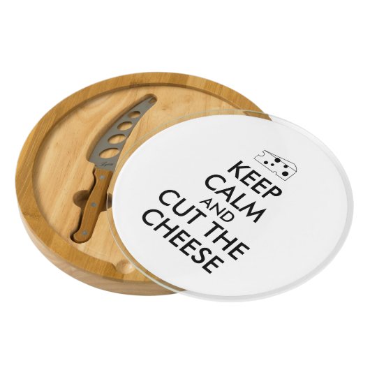 Funny Keep Calm and Cut the Cheese Lovers Swiss Platter (Partially Open)