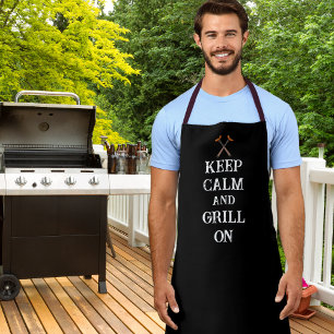 Funny Keep Calm and Grill On Apron