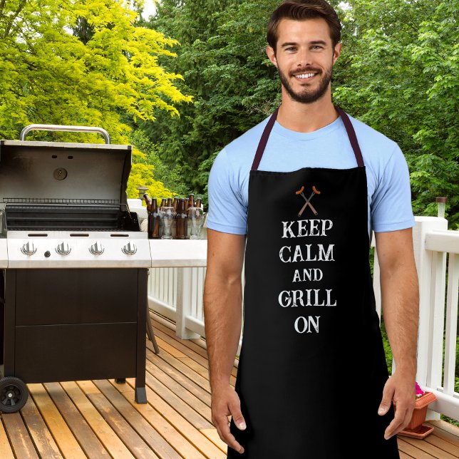 Funny Keep Calm and Grill On Apron (Creator Uploaded)