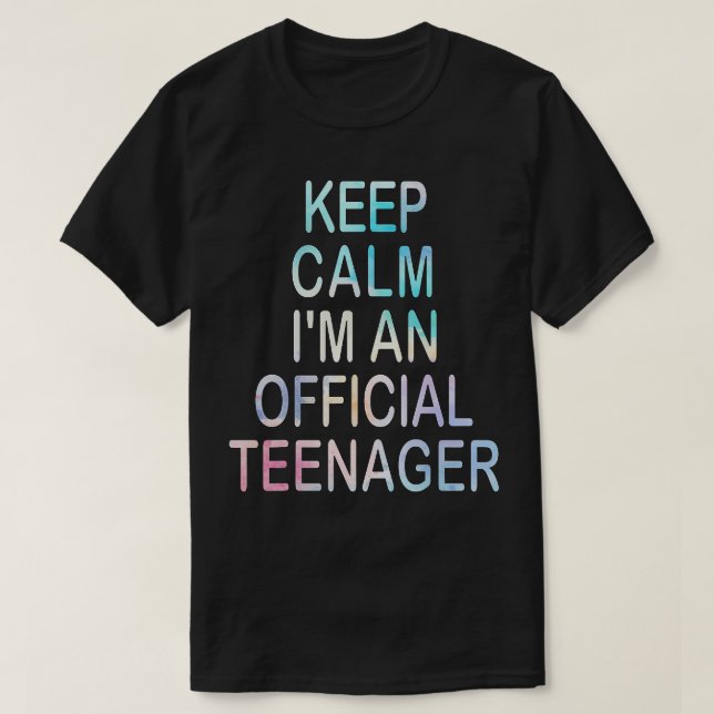 Funny Keep Calm Birthday Official nager 13th Birth T-Shirt (Design Front)
