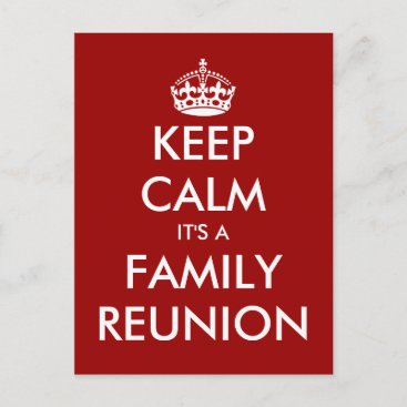 Funny keep calm family reunion postcards