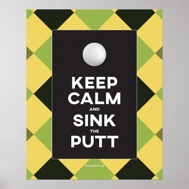 Funny Keep Calm Golf Poster (Front)