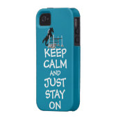 Funny Keep Calm & Just Stay On Horse Case-Mate iPhone Case (Back Left)