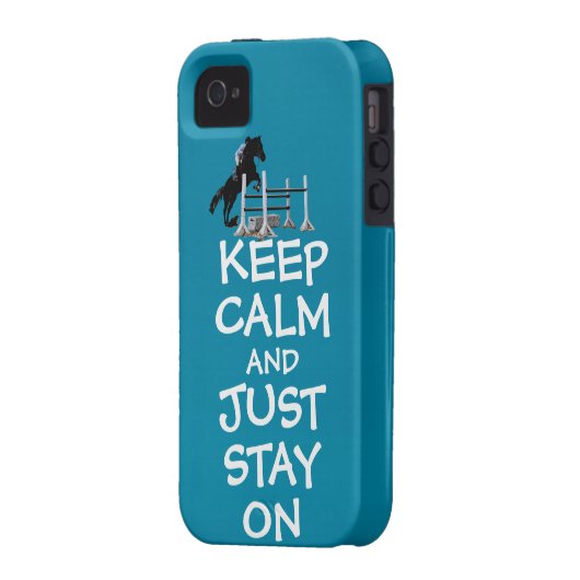 Funny Keep Calm & Just Stay On Horse Case-Mate iPhone Case (Back Left)