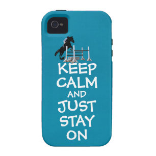Funny Keep Calm & Just Stay On Horse Vibe iPhone 4 Case