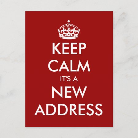 Funny Keep Calm Moving Postcard For New Address