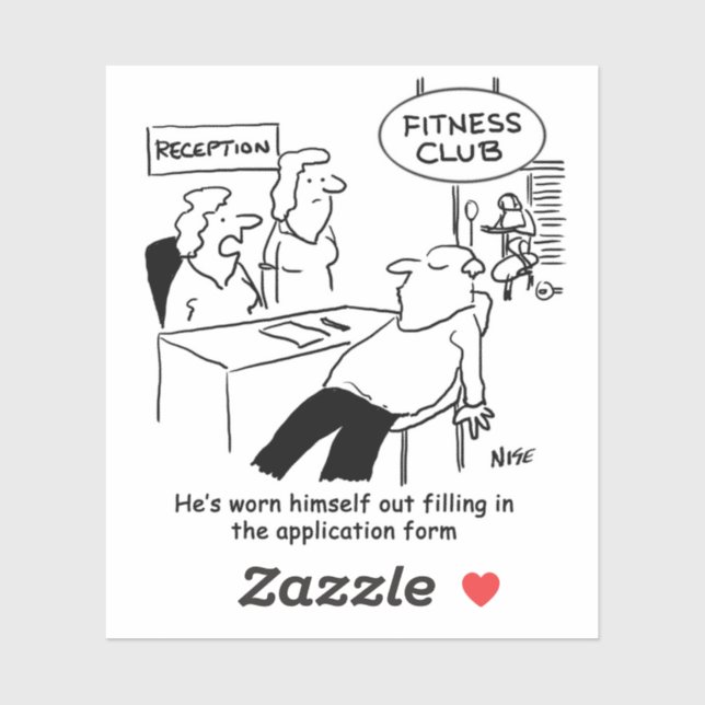 Funny Keep-Fit Fitness Health Club Sticker (Sheet)
