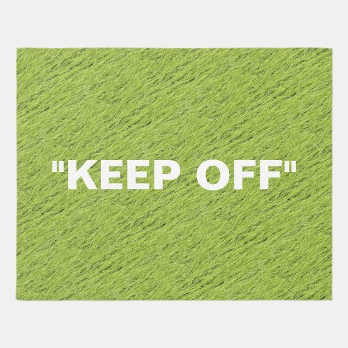 Funny Keep Off Grass Rug _ Light Green Fake Lawn