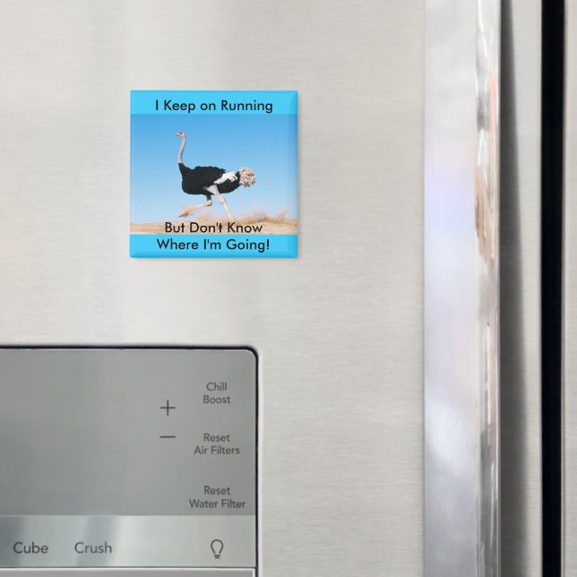 Funny Keep on Running Ostrich Photo Magnet (In Situ (Fridge))