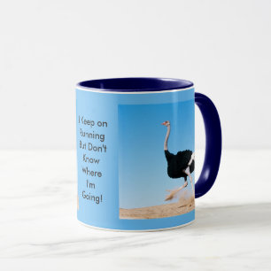 Funny Keep on Running Ostrich Photo Mug