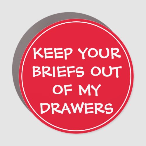 Funny Keep Your Briefs Out of My Drawers   Car Magnet