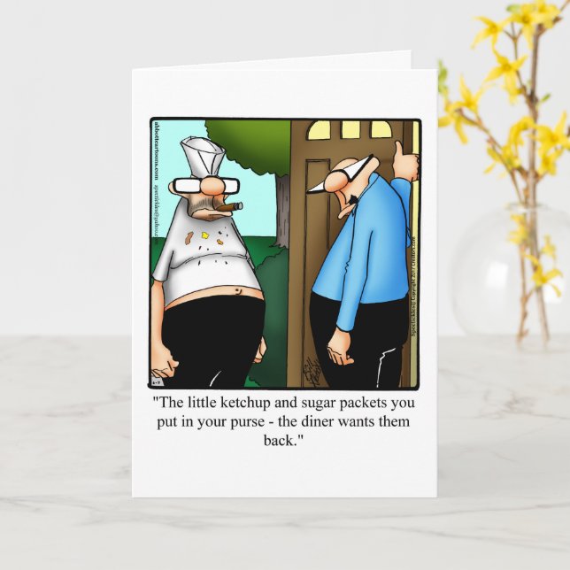 Funny Keeping In Touch Humor greeting Card (Yellow Flower)