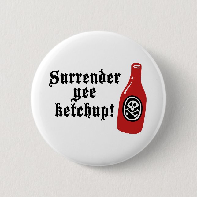 Funny Ketchup Pirate Button (Front)