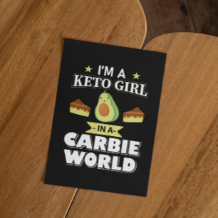 Funny Keto Girl Cute Ketogenic Diet Avocado Postcard