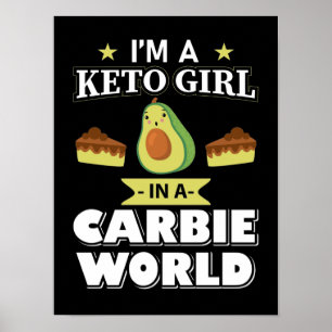 Funny Keto Girl Cute Ketogenic Diet Avocado Poster