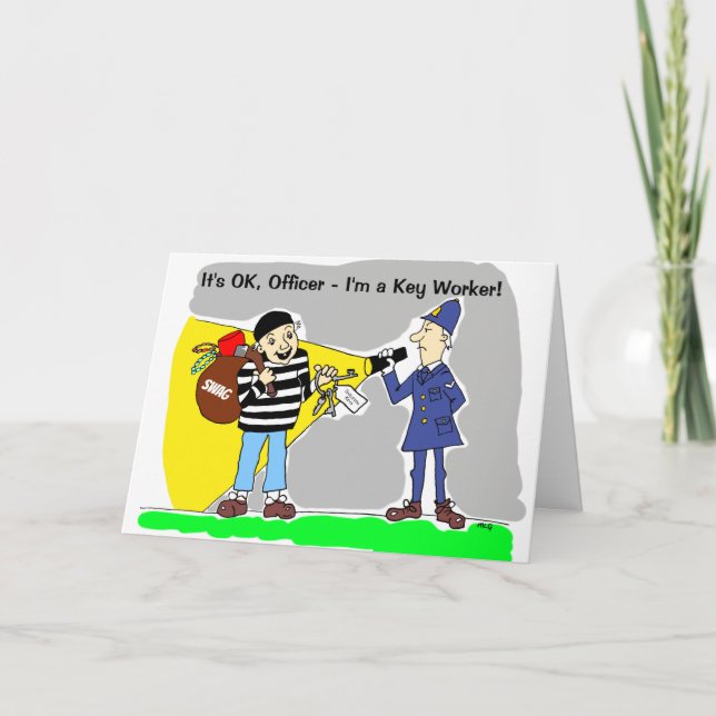 Funny Key Worker Lockdown Birthday Card (Front)