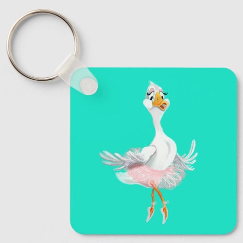 Funny Keychain with Ballerina Duck _ Your Colors