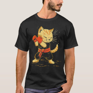 Funny Kickboxing Cat Player Women Men Kids T-Shirt