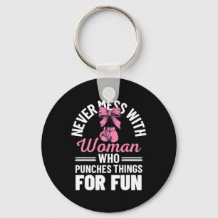 Funny Kickboxing For Men Women Kickboxer Workout E Keychain