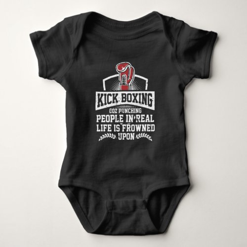 Funny Kickboxing Gift for Rude Martial Arts Boxer Baby Bodysuit