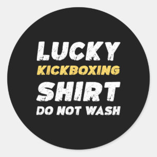 Funny Kickboxing Lucky Kickboxing Shirt Do Not Was Classic Round Sticker